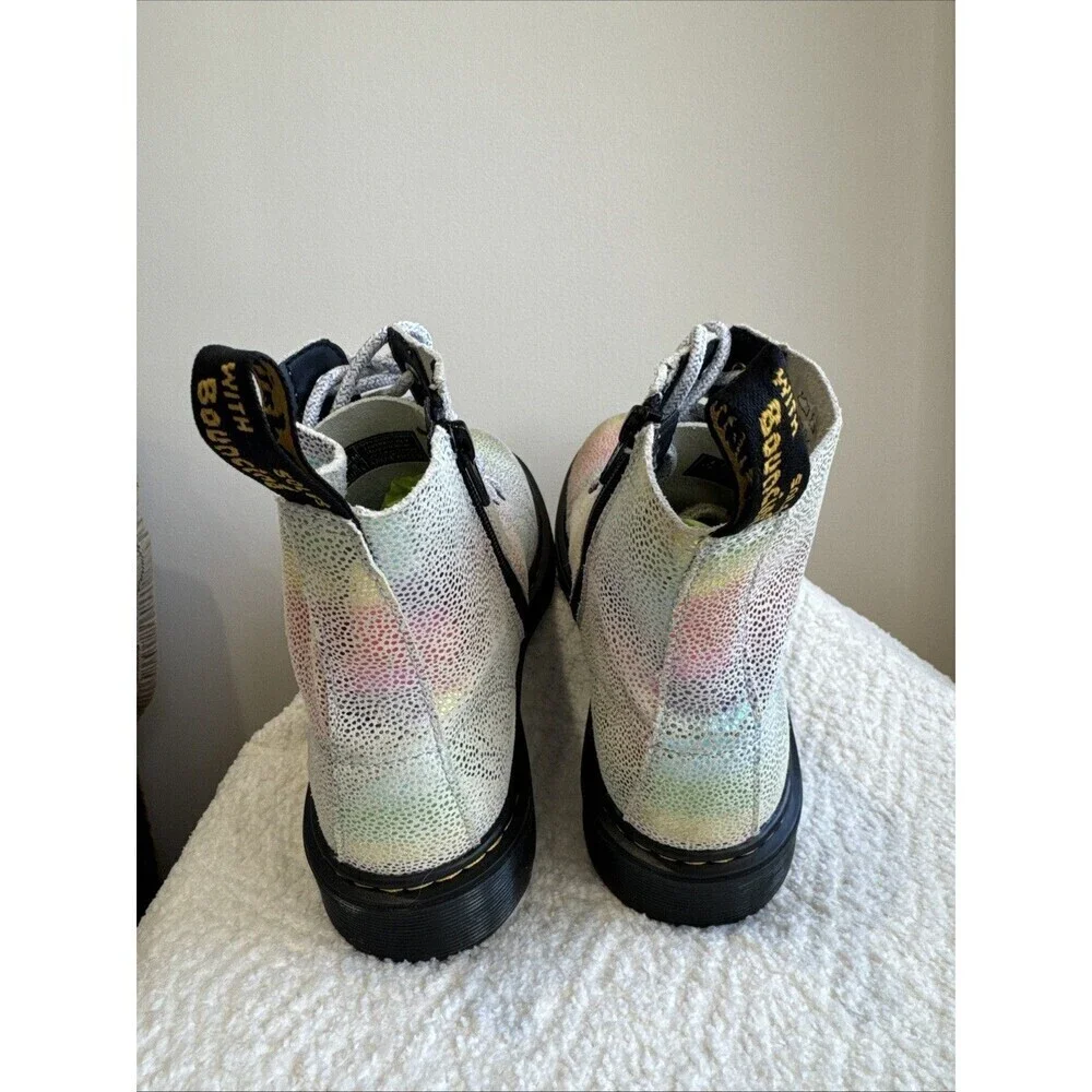 Dr. Martens Pascal 1460 Kids Size 5 Boots Rainbow Iridescent Lace Up